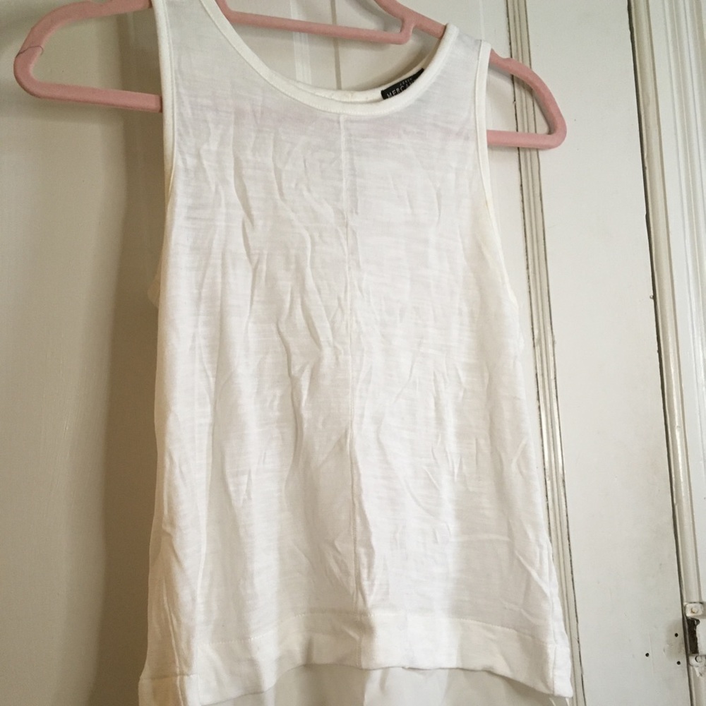 J Crew Mercantile Layered-Look Cream Pro Tank Top